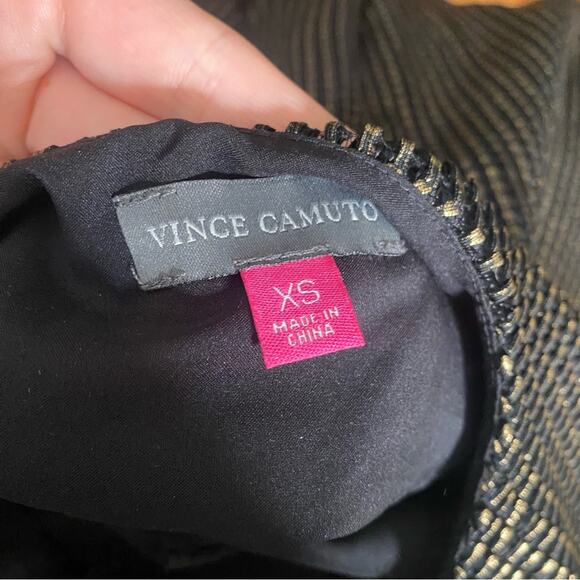 Vince Camuto black and gold mesh blouse - Picture 3 of 6